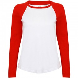 LADIES LONG SLEEVE BASEBALL T-SHIRT Skinnifit 140 GSM