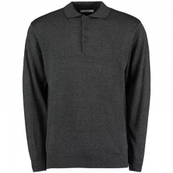 Plain Polo Shirt Long Sleeve Arundel Knitted Kustom Kit