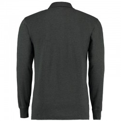Plain Polo Shirt Long Sleeve Poly/Cotton Pique Kustom Kit 200 GSM