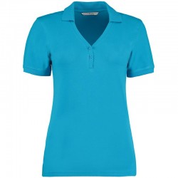 Plain Polo Shirt Sophia Comfortec V Neck Kustom Kit 210 GSM