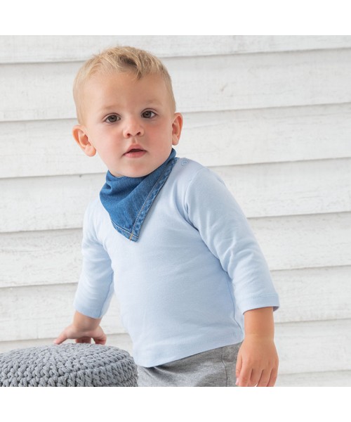 Sustainable & Organic Babywear Baby Rocks denim bandana bib Kids  Ecological BABYBUGZ brand wear