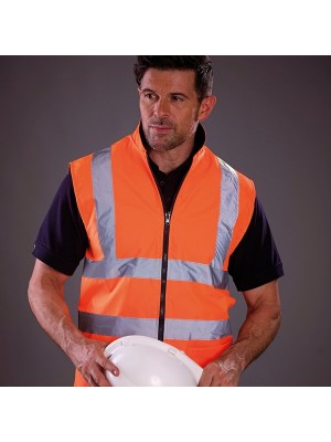 Plain bodywarmer Hi vis reversible Yoko 180 GSM