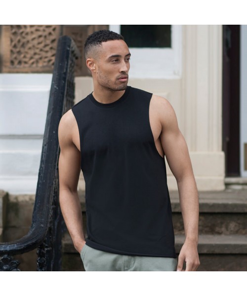 Plain armhole vest High neck Skinnifit Men 140 GSM