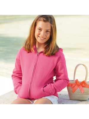 Fruit of the Loom Classic Kids Zip Up Plain Coat Childrens Sweatshirt Jacket New