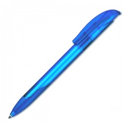 Plastic Pen Challenger Soft Clear Retractable Penswith ink colour Blue Refill