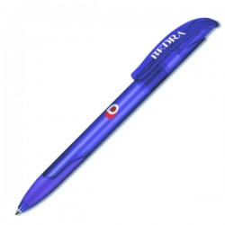 Plastic Pen Challenger Soft Clear Retractable Penswith ink colour Blue Refill