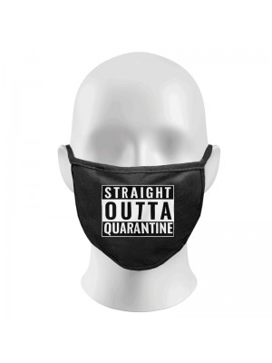 Straight Outta Quarantine Print Funny Face Masks Protection Against Droplets & Dust