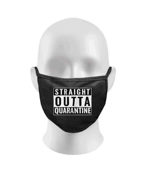 Straight Outta Quarantine Print Funny Face Masks Protection Against Droplets & Dust