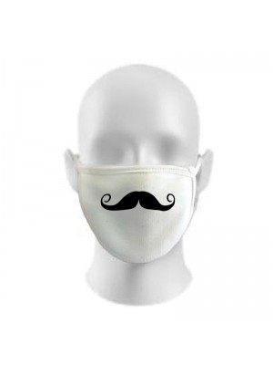 English Moustache Print Funny Face Masks Protection Against Droplets & Dust