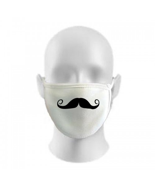 English Moustache Print Funny Face Masks Protection Against Droplets & Dust