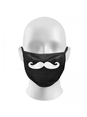 Handlebar Moustache Print Funny Face Masks Protection Against Droplets & Dust