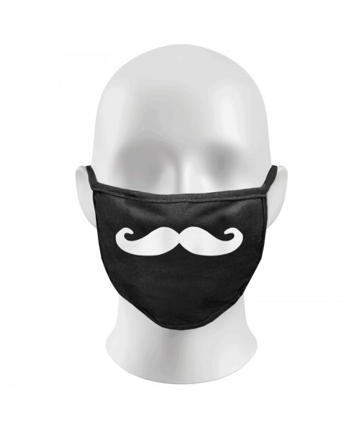 Handlebar Moustache Print Funny Face Masks Protection Against Droplets & Dust