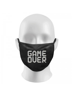 GAME OVER Print Funny Face Masks Protection Against Droplets & Dust
