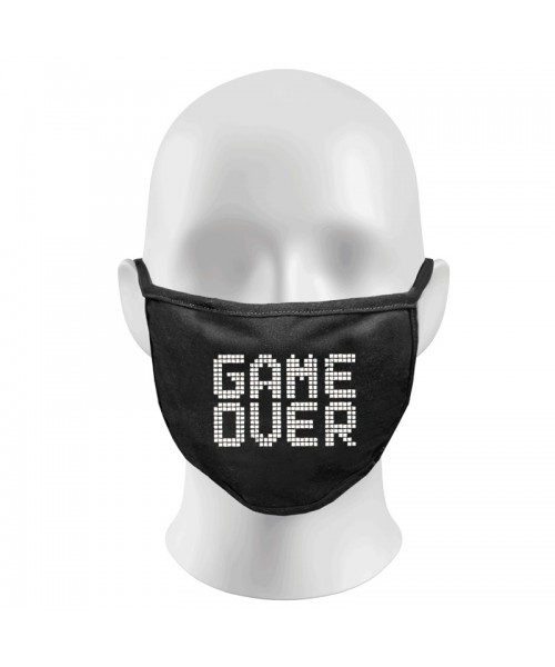 GAME OVER Print Funny Face Masks Protection Against Droplets & Dust