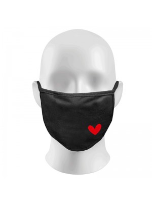 RED HEART Print Funny Face Masks Protection Against Droplets & Dust