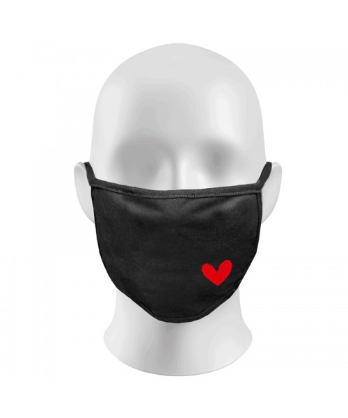 RED HEART Print Funny Face Masks Protection Against Droplets & Dust