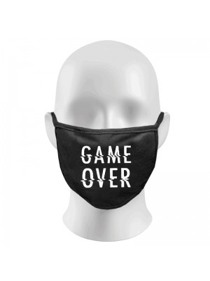 GAME OVER Print Funny Face Masks Protection Against Droplets & Dust