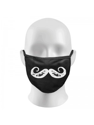 Imperial Moustache Print Funny Face Masks Protection Against Droplets & Dust