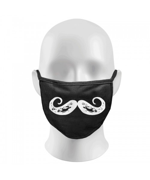 Imperial Moustache Print Funny Face Masks Protection Against Droplets & Dust