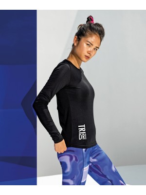 Plain Women's TriDri® long sleeve performance t-shirt T-shirts TriDri® 135 GSM