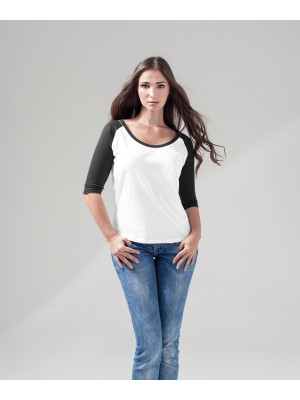 Plain Women's ¾ contrast raglan tee  T-shirts Build Your Brand 140 GSM