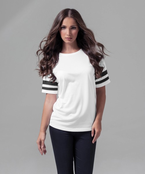 Plain Women's mesh stripe tee T-shirts Build Your Brand 130 GSM
