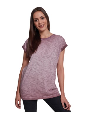 Plain Women's spray dye extended shoulder tee T-shirts Build Your Brand 180 GSM