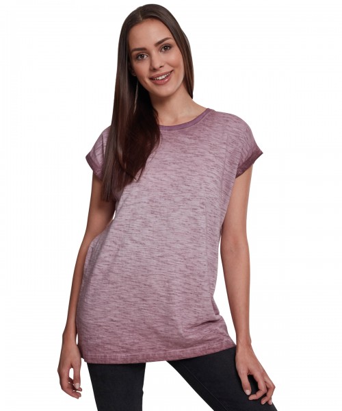 Plain Women's spray dye extended shoulder tee T-shirts Build Your Brand 180 GSM