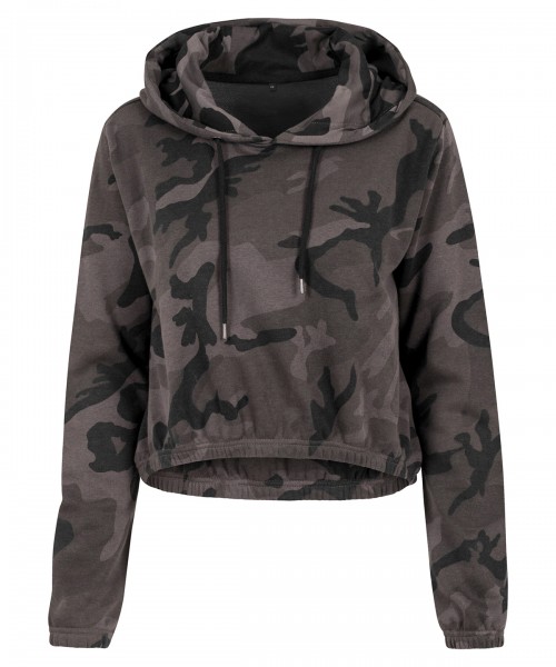 Plain Women's camo cropped hoodie  Hoodies Build Your Brand 250 GSM