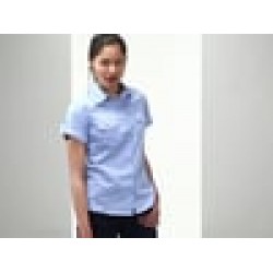 Plain Women's roll-sleeve short sleeve shirt Russell Collection 130 GSM