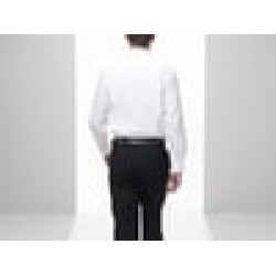 Plain Poplin Shirt Long Sleeve Fruit of the Loom White 115 gsm Cols 120 GSM