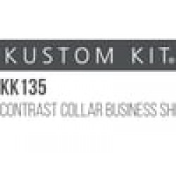 Plain Collar Business Shirt Long Sleeve Contrast Kustom Kit 105 GSM