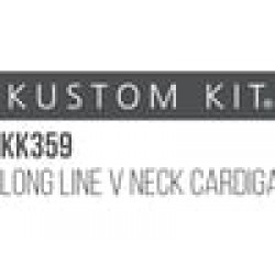 Plain Women's longline v-neck cardigan long sleeve Kustom Kit 12 Gauge