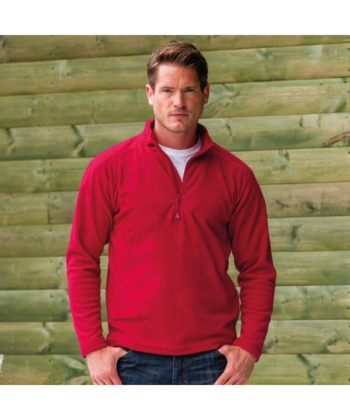 Plain Micro Fleece Zip Neck Russell 190 GSM