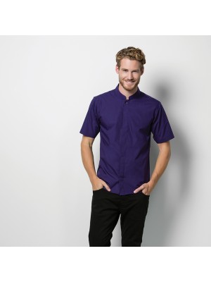 Plain Collar Shirt Short Sleeve Mandarin Kustom Kit 115 GSM