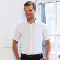 Plain Shirt Short Sleeve Stretch Russell Black 130 gsm White 125 GSM