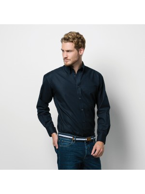 Plain Oxford Shirt Long Sleeve Workwear Kustom Kit 135 GSM