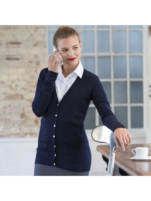 Plain V Neck Cardigan Ladies Henbury