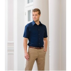 Plain Tencel Fitted Shirt Short Sleeve Russell 136 gsm