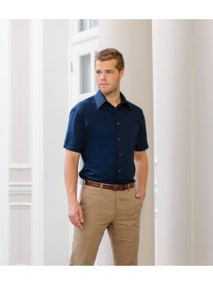 Plain Tencel Fitted Shirt Short Sleeve Russell 136 gsm