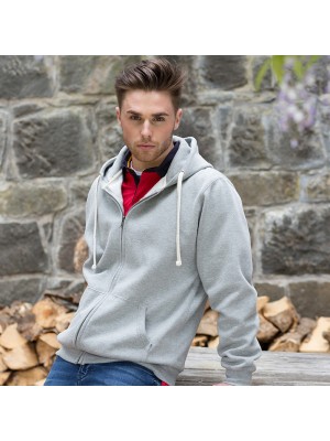 Plain Sweatshirt Zip Hooded Front Row 330 GSM