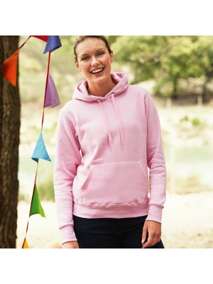 Plain Sweatshirt Lady Fit Hooded Fruit of the Loom 280 GSM