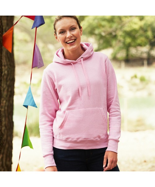 Plain Sweatshirt Lady Fit Hooded Fruit of the Loom 280 GSM