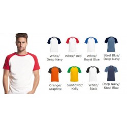 Raglan cotton baseball SHORT sleeve t-shirts - Stars & Stripes