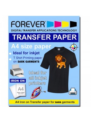 A4 (8.3 x 11.7 inches) InkJet Transfer Paper DARK Garment Forever brand