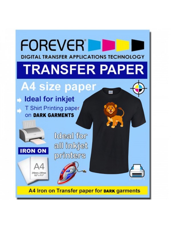 50 Sheet  Inkjet Transfer Paper for Dark/Light Clot T-Shirt Print Iron-On Heat 