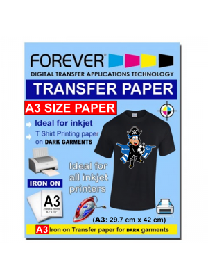 A3 (11.69 x 16.53 inches) InkJet Transfer Paper DARK Garment Forever brand