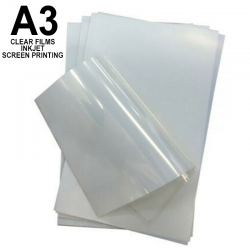 A3 - Waterproof Screen Printing Inkjet Film Transparency - Cut Sheets (11.69 x 16.53 inches)