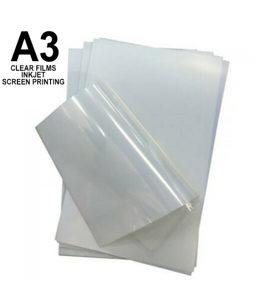 A3 - Waterproof Screen Printing Inkjet Film Transparency - Cut Sheets (11.69 x 16.53 inches)