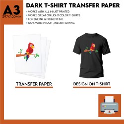 A3 (11.69 x 16.53 inches) InkJet Transfer Paper DARK Garment Forever brand